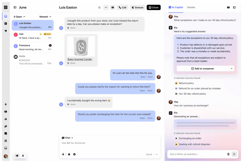 盘点2024最受欢迎的8款AI Agent智能客服系统推荐：intercom
