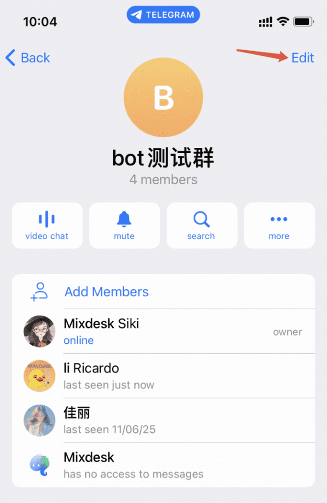 如何集成 Telegram Bot:TG群组 1 1